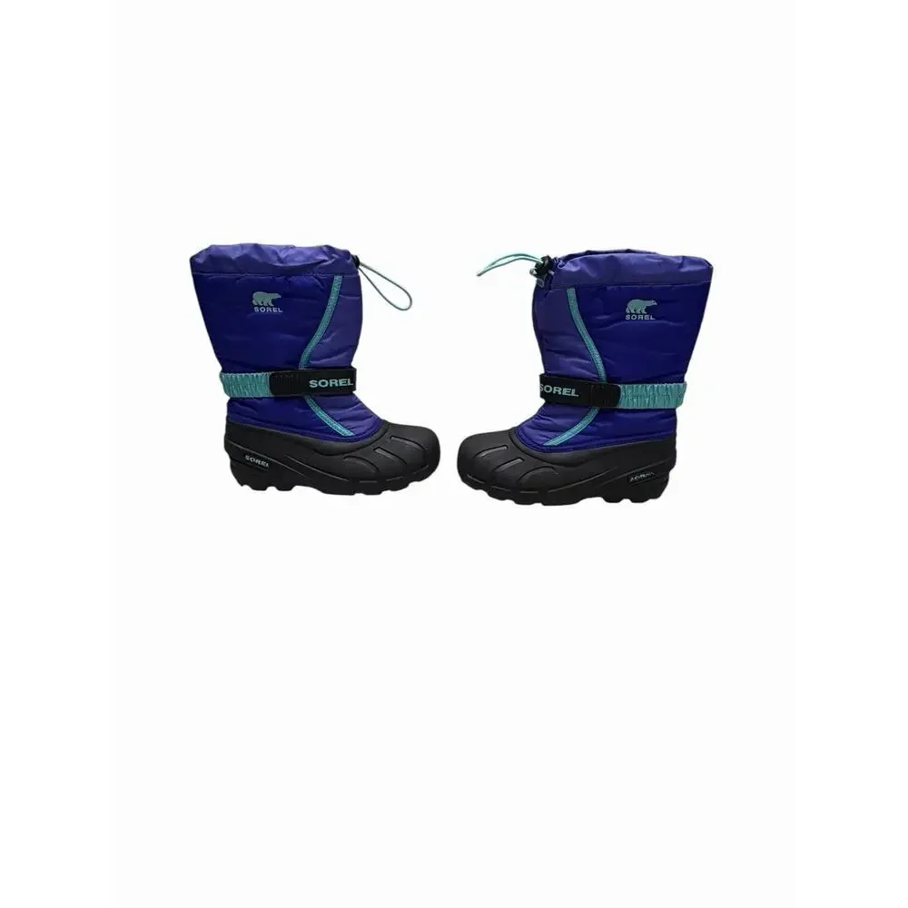 Sorel Flurry Blue/Purple Unisex Winter Waterproof Lined Snow Boots Big Kid 3